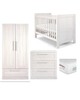 Atlas 4 Piece Cotbed with Dresser Changer, Wardrobe, and Premium Dual Core Mattress Set- White image number 1